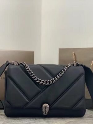 Black Serpenti Cabocho Shoulder Bag BVGR00337
