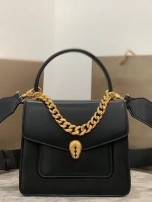 Black Serpenti Forever Shoulder Bag BVGR00334