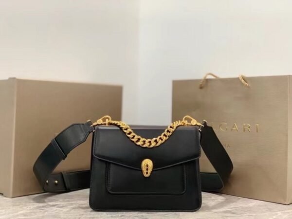 Black Serpenti Forever Shoulder Bag BVGR00336