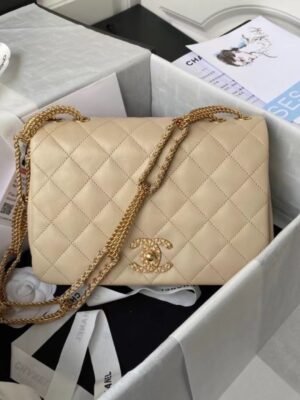Beige Flap Bag BCH00773