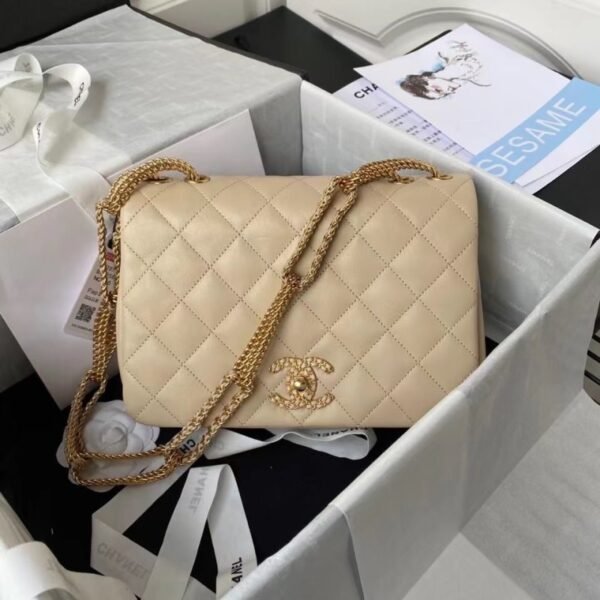 Beige Flap Bag BCH00773